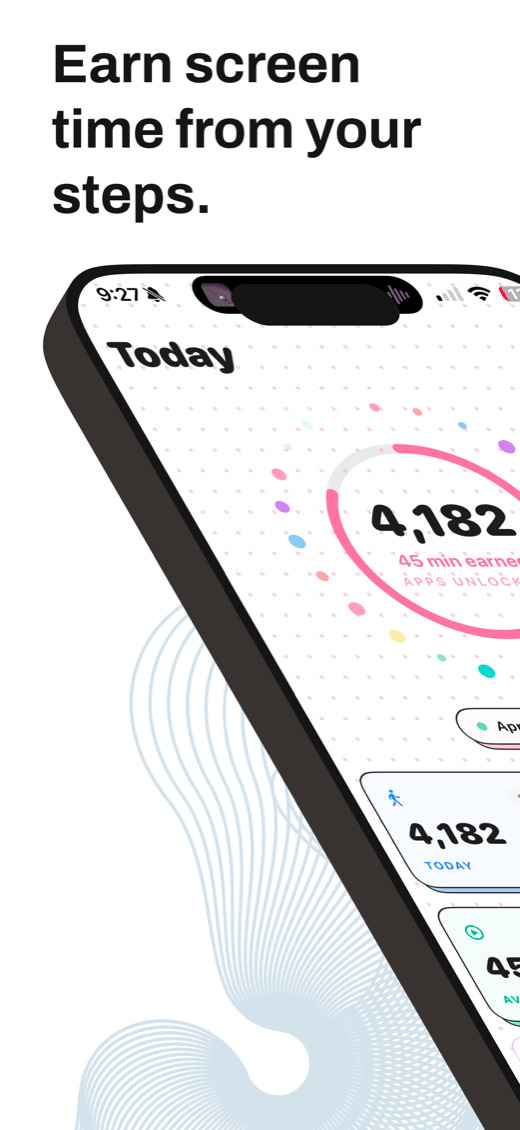 Stepsy App Store preview showing steps earned toward screen time