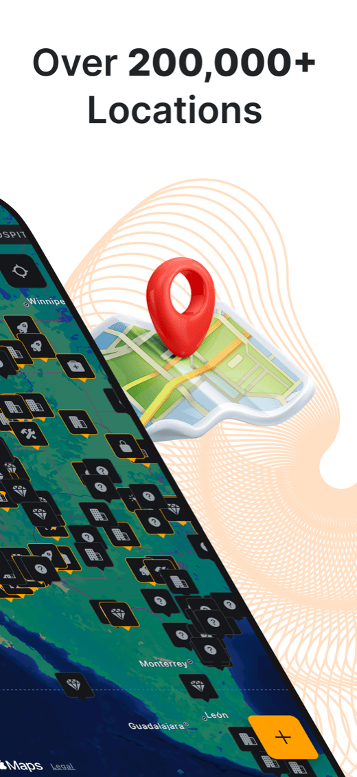 uMaps exploration map with location categories and points of interest